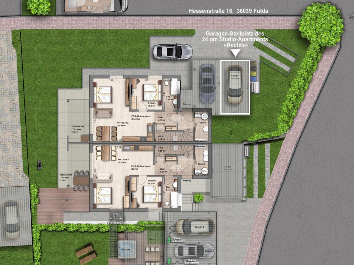 -Neubau- 24 Qm Studio-Apartment 풀다 외부 사진